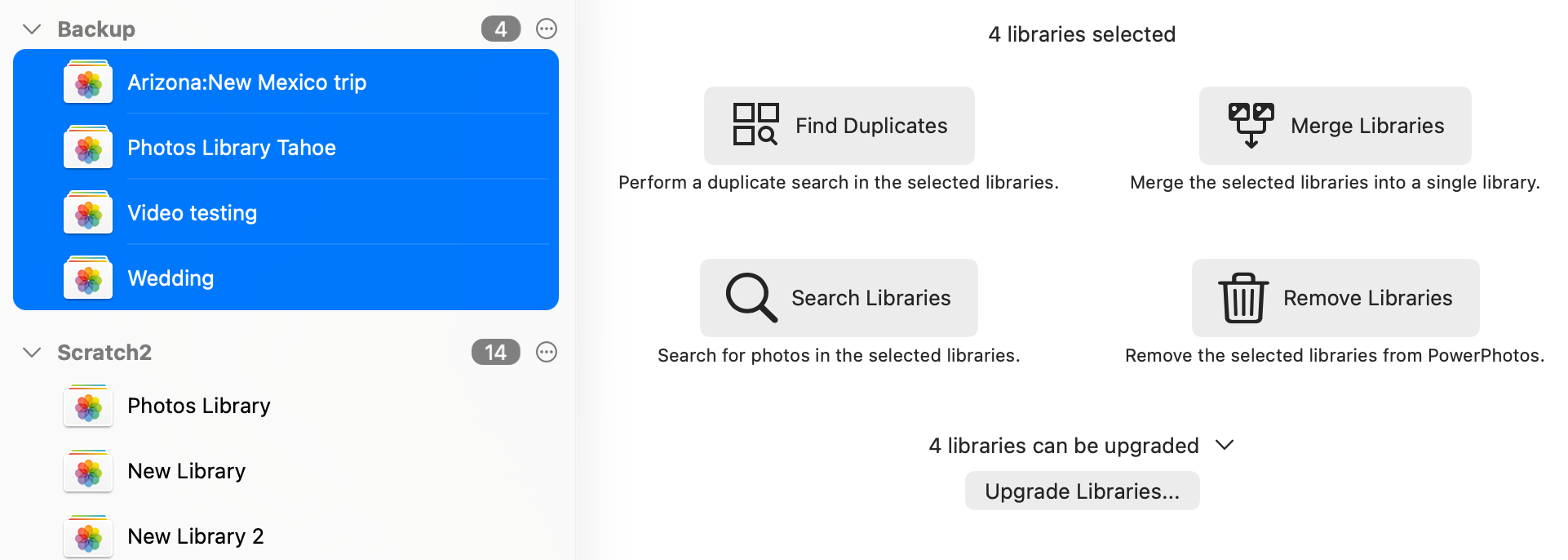 Upgrading multiple libraries